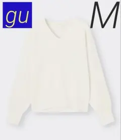 gu スムースvネックセーター　白　ホワイト　ロペ ピクニック