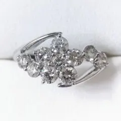 ダイヤモンド フラワー リング Pt900 0.50ct 3.50g - メルカリ