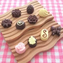 【1070】99個 デコパーツ ミニチュア チョコ ミックス まとめ売り