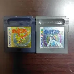 ポケットモンスター 金・銀 ゲームボーイカラー共通 ソフト2本セット 動作確認済