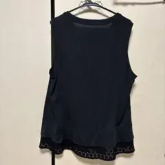 黒 ノースリーブ チュニック〔ベスト〕