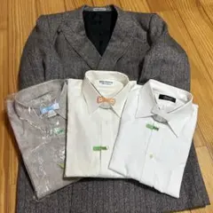 グレー スーツジャケットと長袖シャツ3枚セット