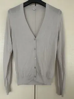 UNIQLO ライトVネックカーディガン Mサイズ　ライトグレー