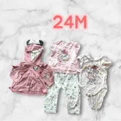 ミニーマウス 24M 4点セット　ロンパース　半袖　パーカー　Tシャツ　まとめ