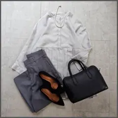 きれいめ オフィスカジュアル 大人カジュアル コーデ売りモノトーン M