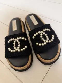 CHANEL シャネル サンダル ブラック パール ココマーク37のサムネイル