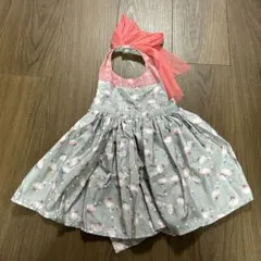 MARLMARLフラミンゴ柄エプロン ピンクリボン付き