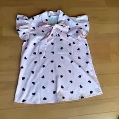 ハート柄リボン付きフリル袖シャツSですが日本のМ相当です