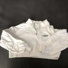 WEGO ホワイト ハーフジップ トレーナー F