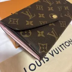 未使用級 ルイ・ヴィトン モノグラム 長財布 ブラウン×ローズプードル