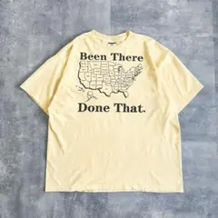 1990's~アメリカ地図 プリント イエロー 半袖 Tシャツ tee