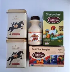 カルディ　紅茶×2　ハーブ茶×2　メープルシロップのサムネイル