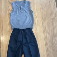 【フォーマル】グレー ベストとスラックスパンツセット110cm