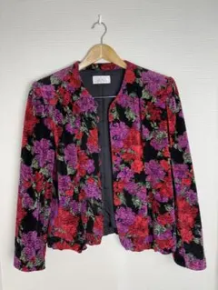 【匿名配送】　ルペール　花柄　ノーカラージャケット　婦人服　昭和レトロ