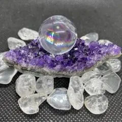 水晶丸玉　アメジストクラスター　さざれセット