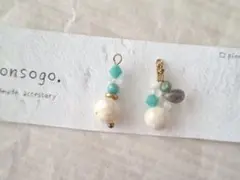 天然石ピアス☆リバーストーン他　イヤリング　ハンドメイド