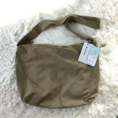 GLOBAL WORK ベージュ ナイロン ショルダーバッグ タグ付未使用品