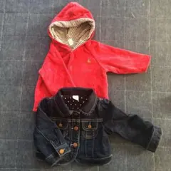 【美品】babygap/80㎝　女の子 羽織りセット パーカー＆Gジャン
