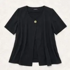 ✨美品✨ ザジ 半袖ブラウス タンクトップ アンサンブル ブラック 金ボタン Mのサムネイル