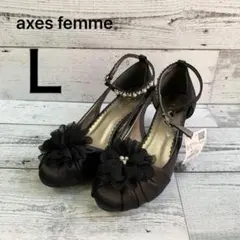 1172 axelle femme フォーマル黒 Ｌパール リボン　パンプス