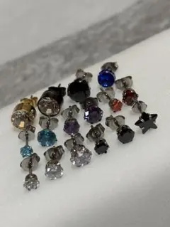 片耳用 ジルコニアピアス 16点セット