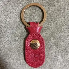 【新品未使用】IL BISONTE イルビゾンテ キーリング 本革 赤　レッドのサムネイル