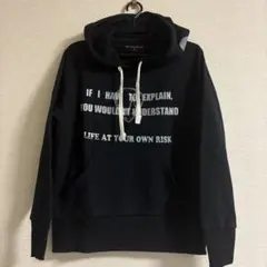 【値下げ】LIFE AT YOUR OWN RISK フーディ パーカー 黒