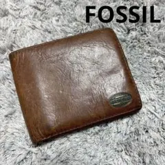 FOSSIL フォッシル 二つ折り財布 ブラウン 本革 レザーのサムネイル