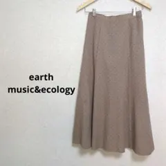 earth music&ecology ドット柄ロングスカート ベージュ 【F】