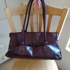 Dakota ダークブラウン レザーショルダーバッグ