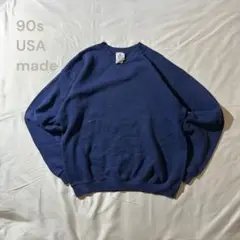 90sUSA製JCPenney×Olympicヴィンスエソリッドスウェット紺短丈