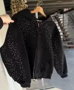 ラインストーン パーカー