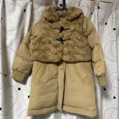 【140㎝】apres les coursファー付きベージュダウンコート