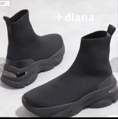 【希少】＋diana プラスダイアナ　撥水加工　 軽量ニットソックススニーカー