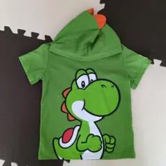 新品未使用タグ無し スーパーマリオ ヨッシーフード付きTシャツのサムネイル