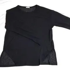 GU 長袖 ブラック シアーシャツ シアートップス トップス