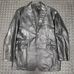 Fer-blanc ラムレザー テーラードジャケット 3L 羊革 黒 大きい