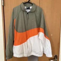 Nike ナイロンジャケット XL オリーブグリーン/オレンジ　ユニセックス