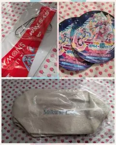 初音ミク ストラップ ステッカー2枚 ポーチ マジミラ 雪ミク