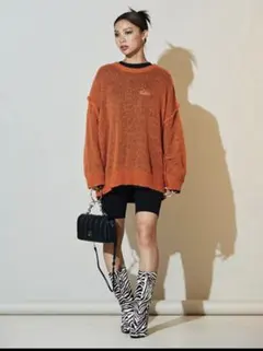 FIG＆VIPER ローゲージニット　オレンジ