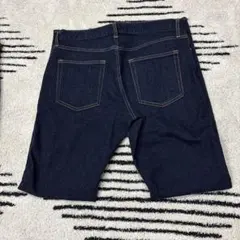 GUダークブルー ストレートデニムパンツ