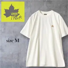 ロゴスパーク ホワイト 半袖Tシャツ M ロゴ刺繍　ユニセックス　オフホワイト