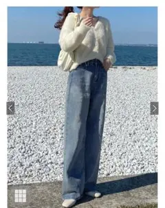 ライトブルー ストレートデニム Sサイズ