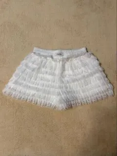 jouetieレースティアードフリルショートパンツ　ホワイト【M】