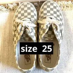 VANS チェック柄 スニーカー グレー/ホワイト