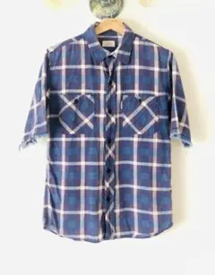ハリウッドランチマーケット チェック柄 半袖シャツ 1 日本製 コットン100%