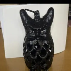 フクロウ型黒色置物