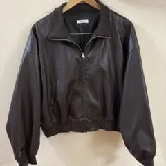 INGNI フェイクレザージャケット　トラックジャケット　ブルゾン ブラウン
