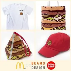 マクドナルド×BEAMS Tシャツ(M)・トートバッグ・ポーチ・キャップ セット