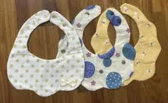 新生児から使える　リバーシブルスタイ　3枚セット　+1枚　おまけ　祭り　浴衣